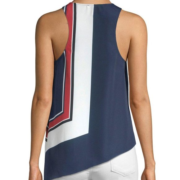 JOIE Edweina Asymmetric Tank Top In Dark Navy - Picture 4 of 4